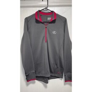 Nike Golf Pullover Women Large Gray Excellent Dri-FIT 1/4 Zip Mock Neck Lexus